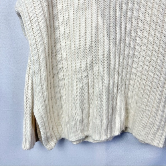Ann Taylor Cream Cowl Neck Ribbed Long Sleeve Knit Sweater M - Picture 5 of 5